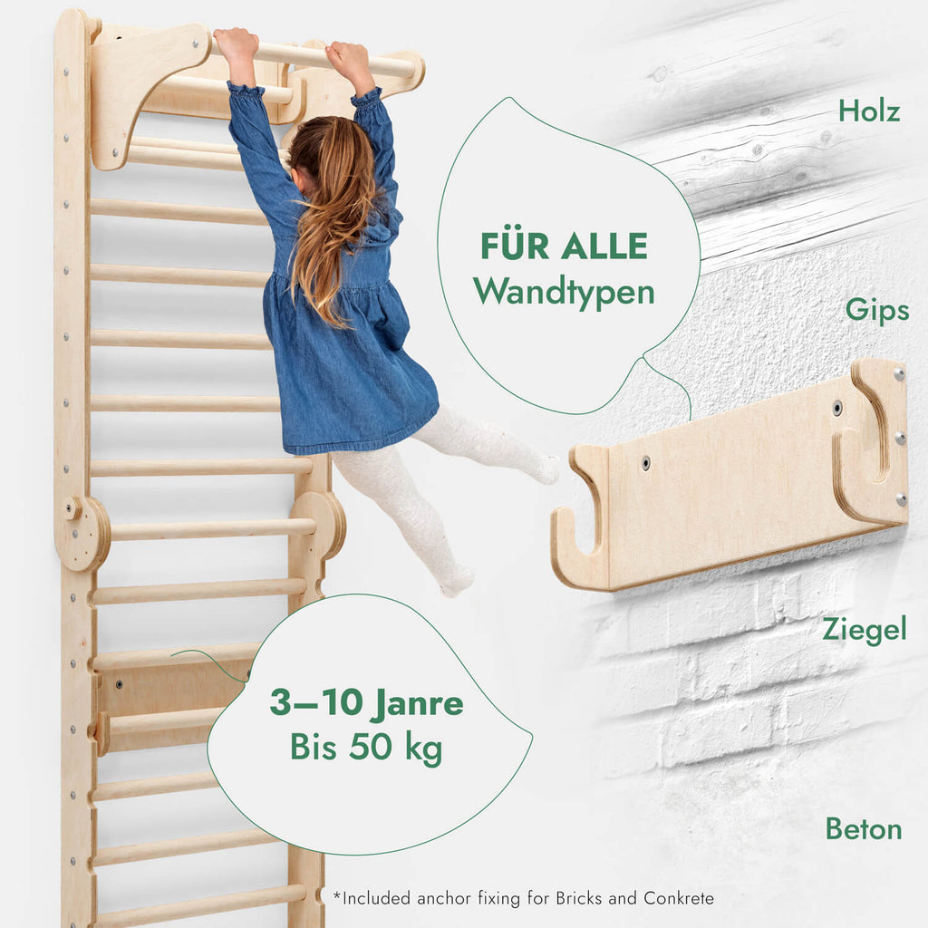 Massivholz-Turnwand „Athlet“ (6-in-1)