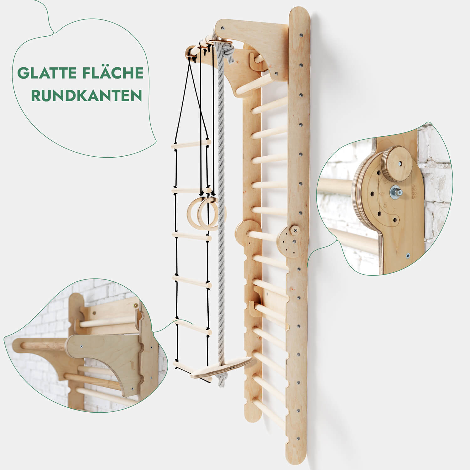 Massivholz-Turnwand „Athlet“ (6-in-1)