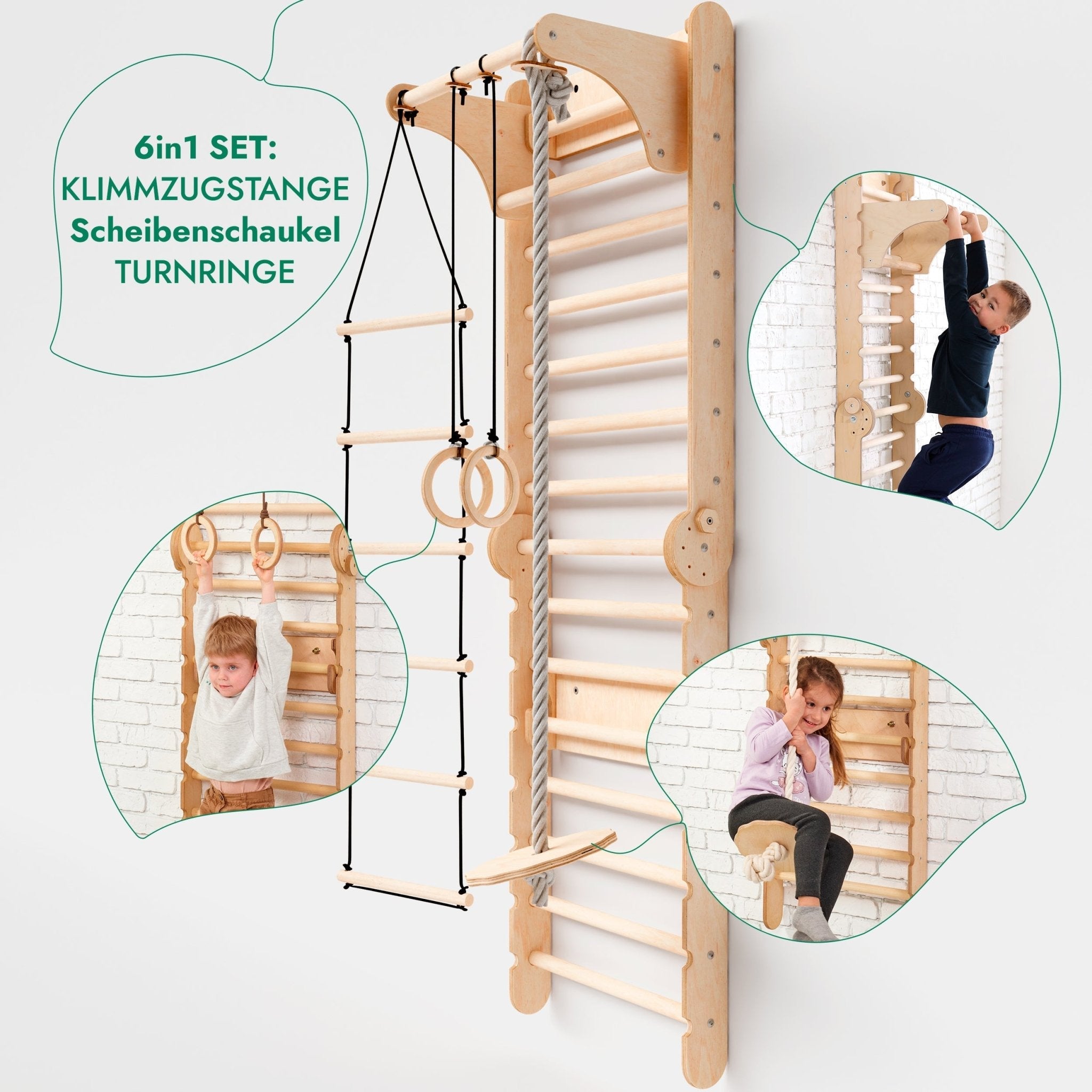 Massivholz-Turnwand „Athlet“ (6-in-1)