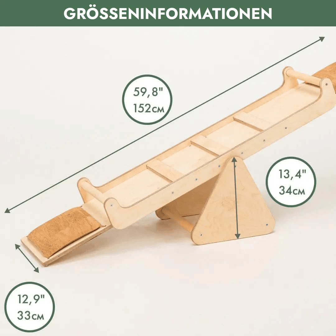 Montessori Holz-Wippe „Duo“ für Kleinkinder - KletterKumpel