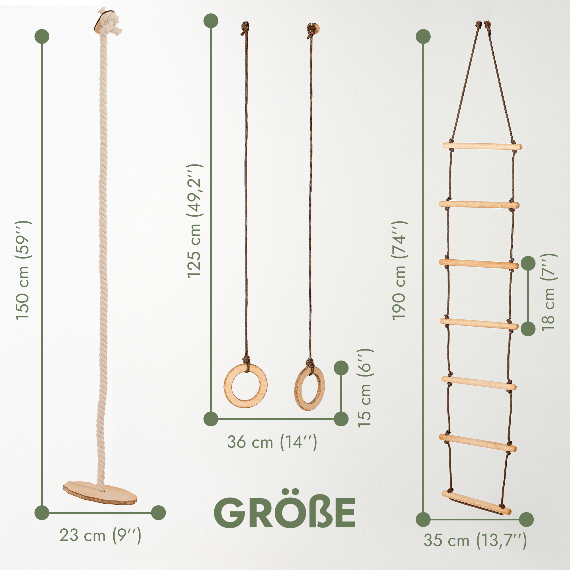 Indoor Schaukel- & Kletterset (3-teilig)
